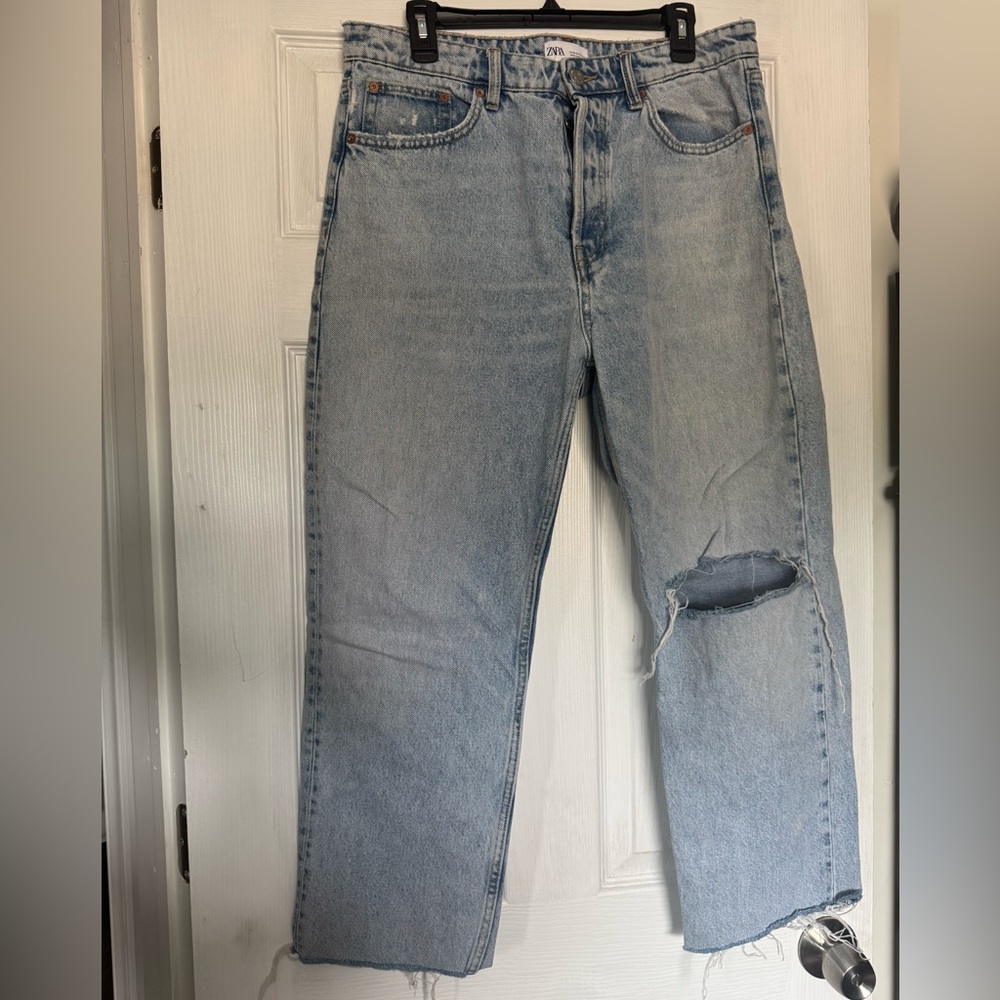 Zara Light Blue Distressed Jeans